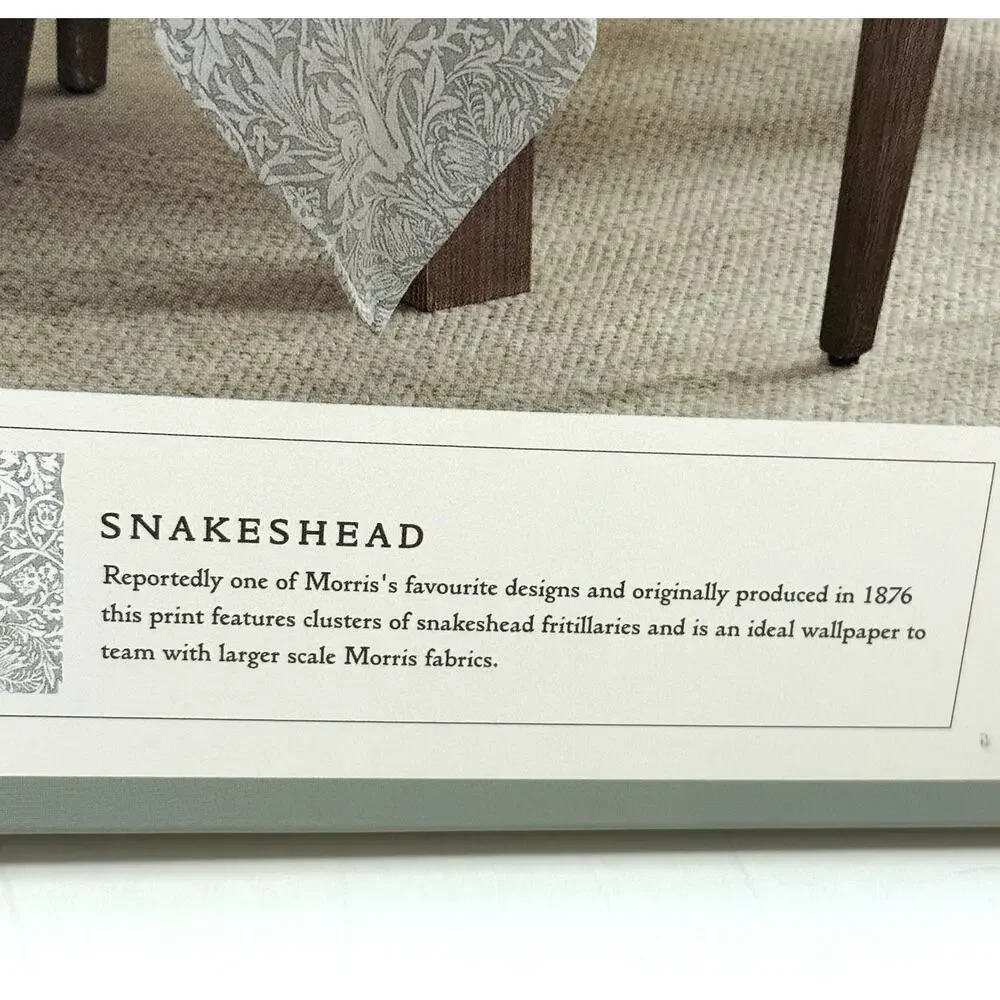 William Morris & Co Snakeshead OBLONG Tablecloth 60X84” In. Seats 6-8 Green Crm